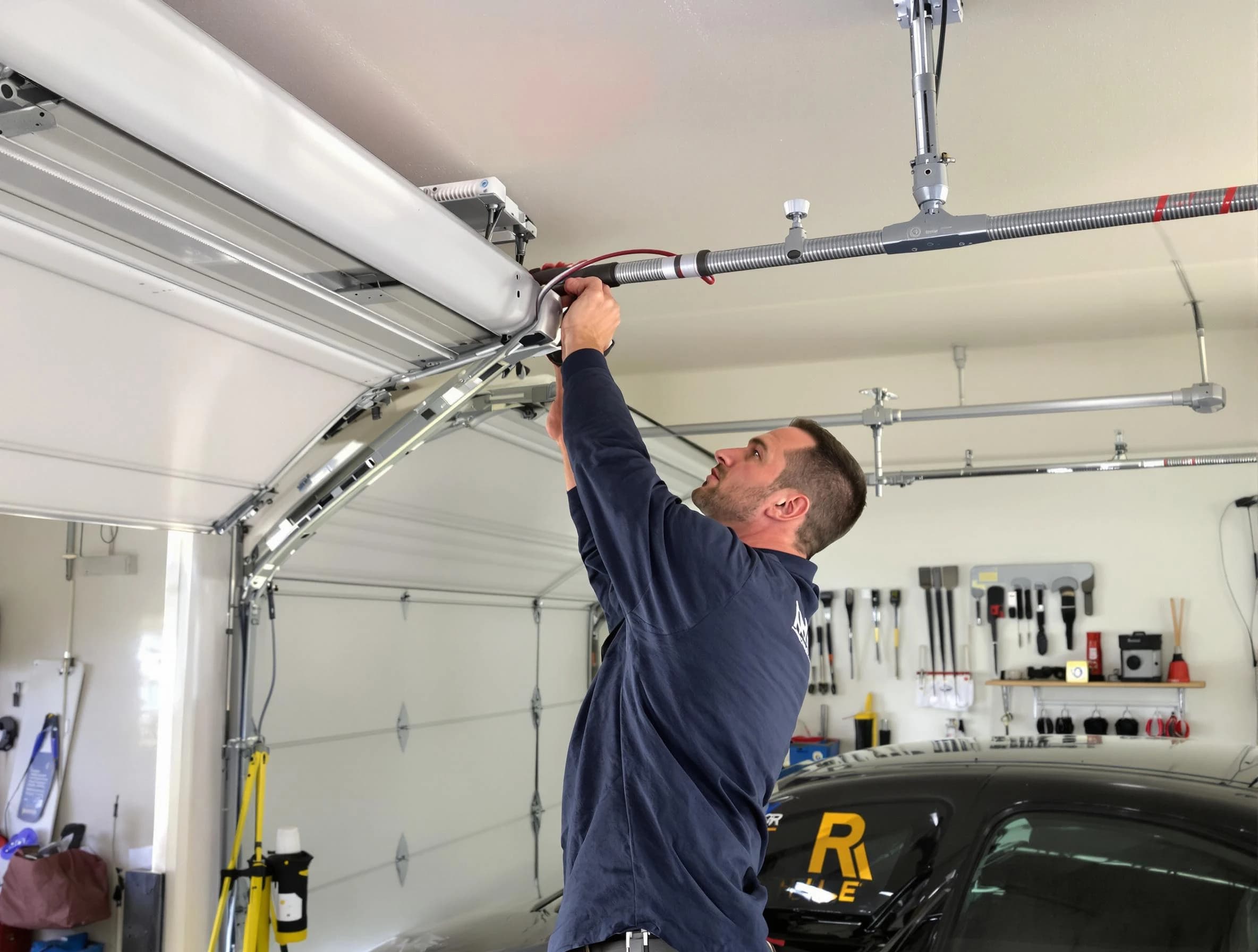 North Druid Hills Garage Door Repair technician performing garage door cable repair in North Druid Hills