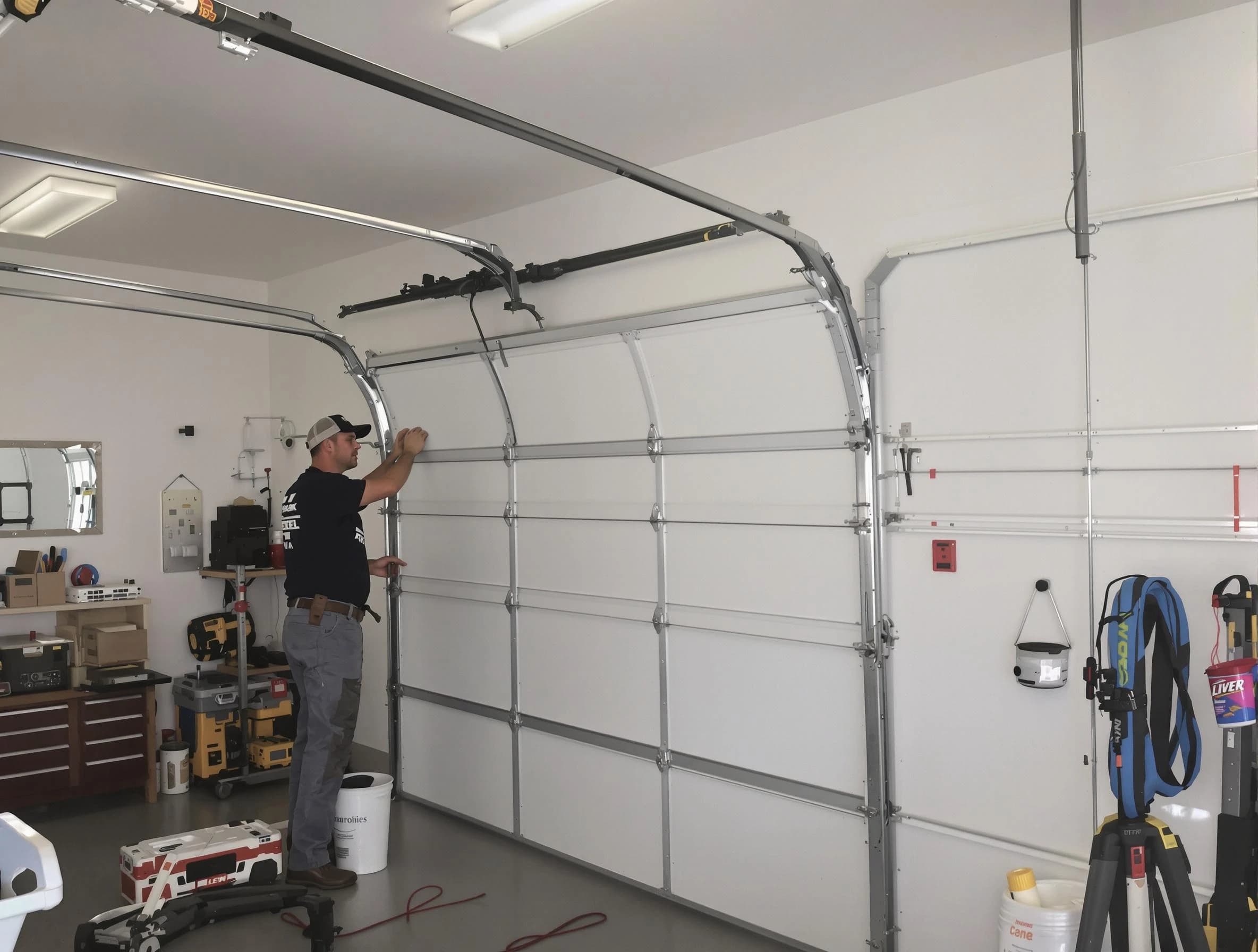 North Druid Hills Garage Door Repair team installing new garage door in North Druid Hills