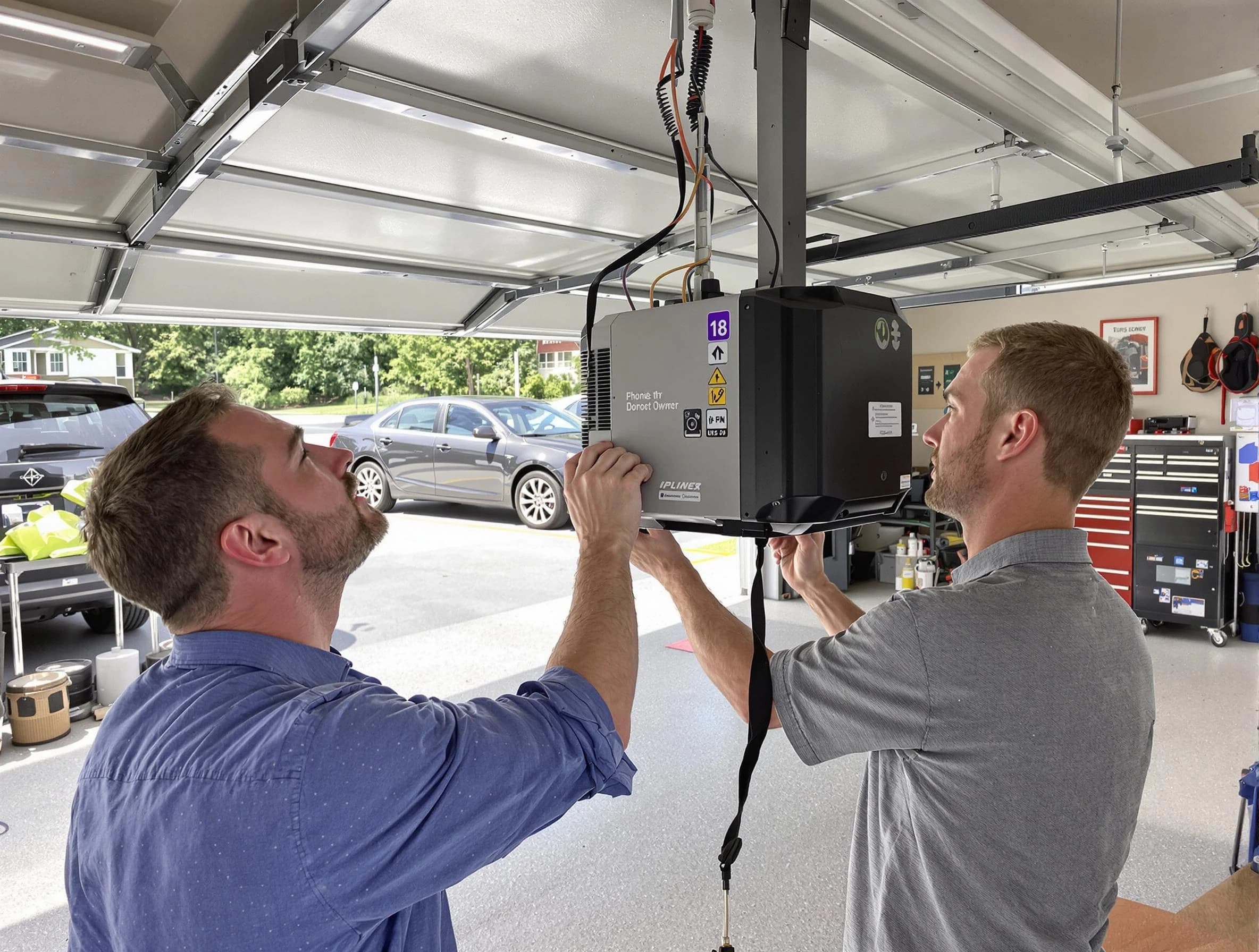 North Druid Hills Garage Door Repair technician installing garage door opener in North Druid Hills