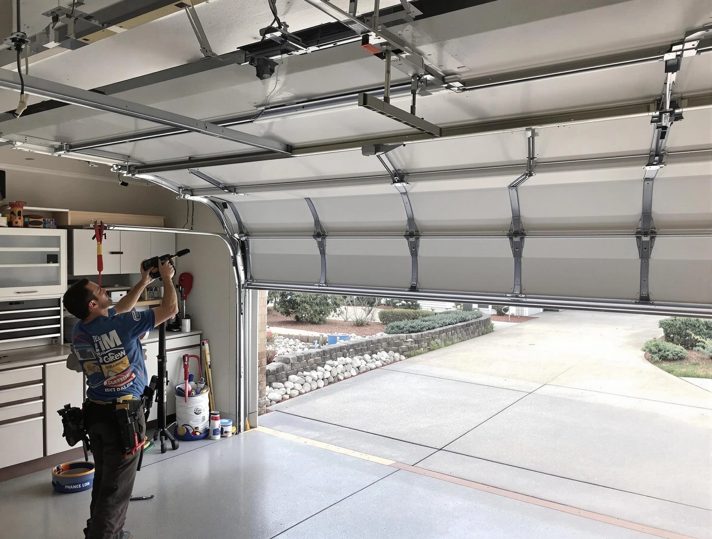 Garage door track repair service by North Druid Hills Garage Door Repair in North Druid Hills