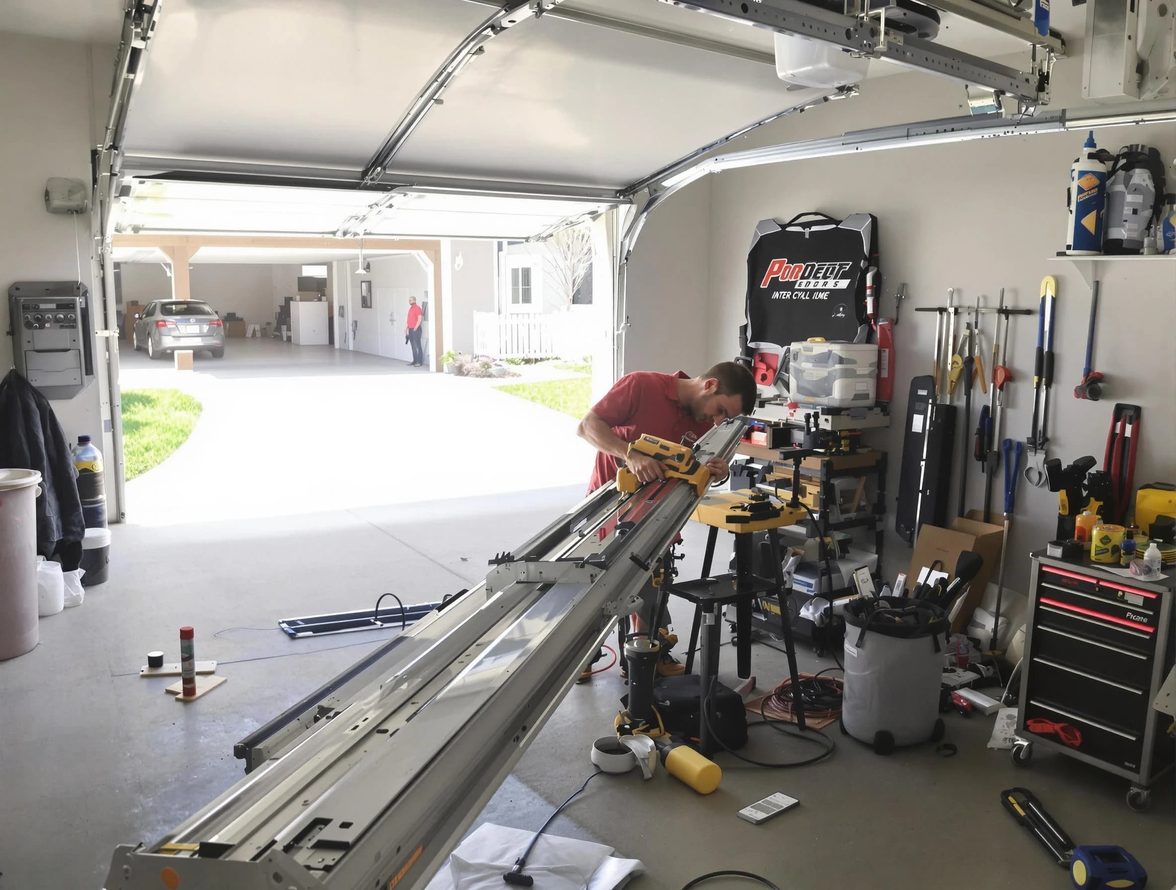 North Druid Hills Garage Door Repair expert performing track repair in North Druid Hills