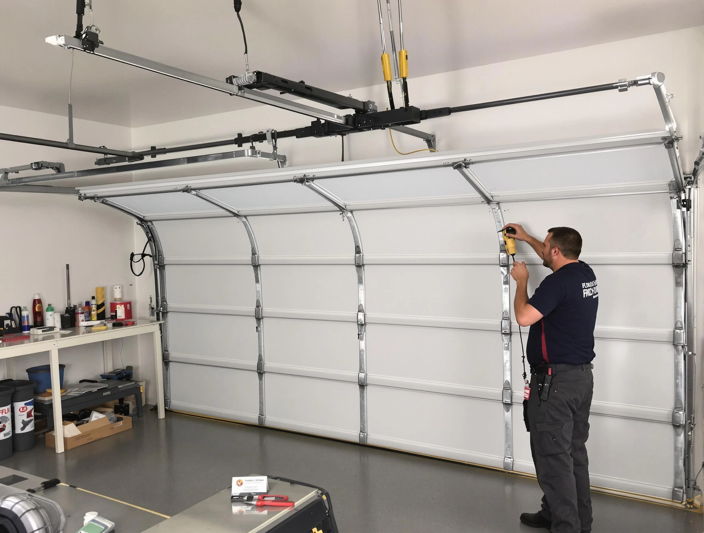 North Druid Hills Garage Door Repair certified technician performing overhead door system repair in North Druid Hills