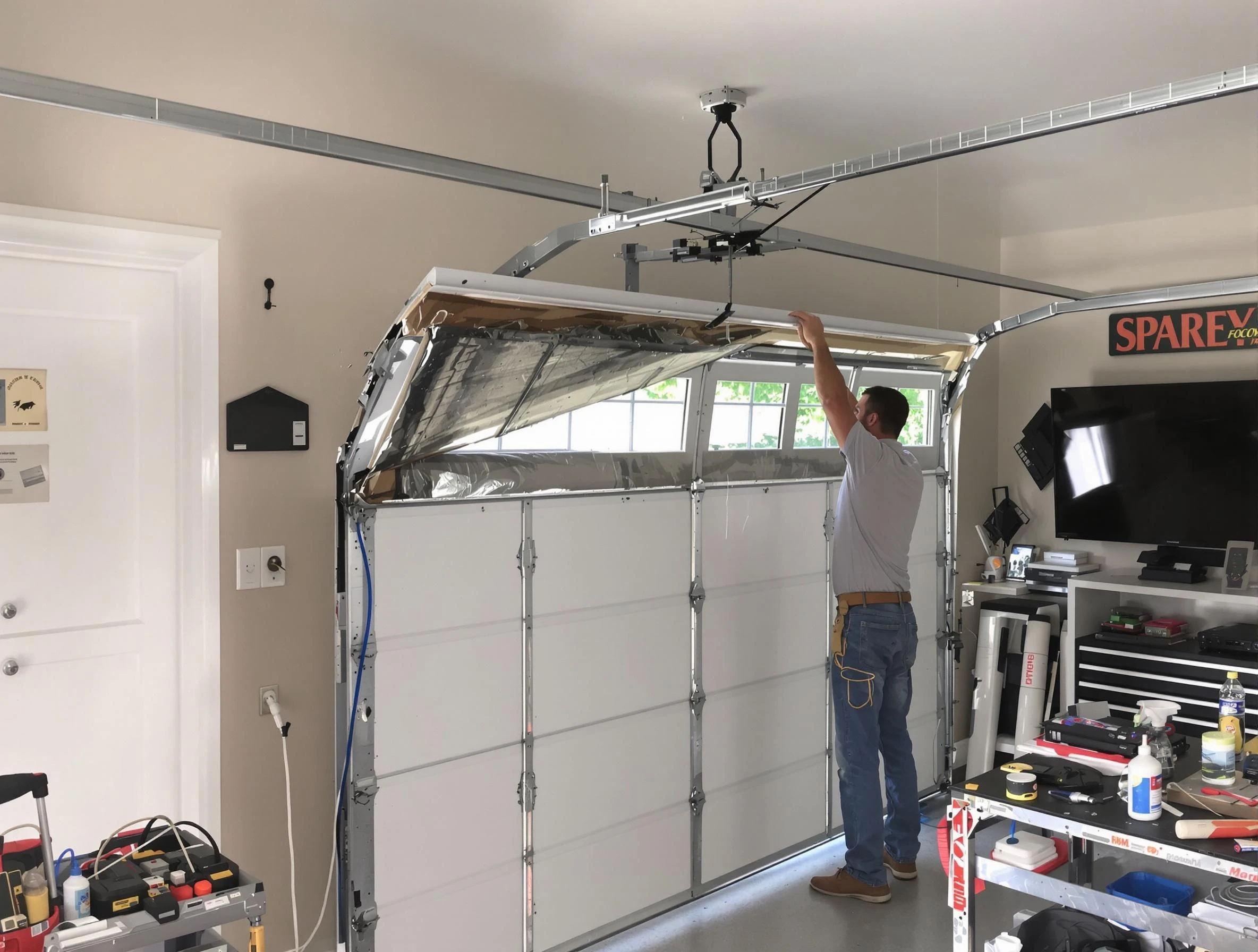 Garage door section replacement by North Druid Hills Garage Door Repair in North Druid Hills