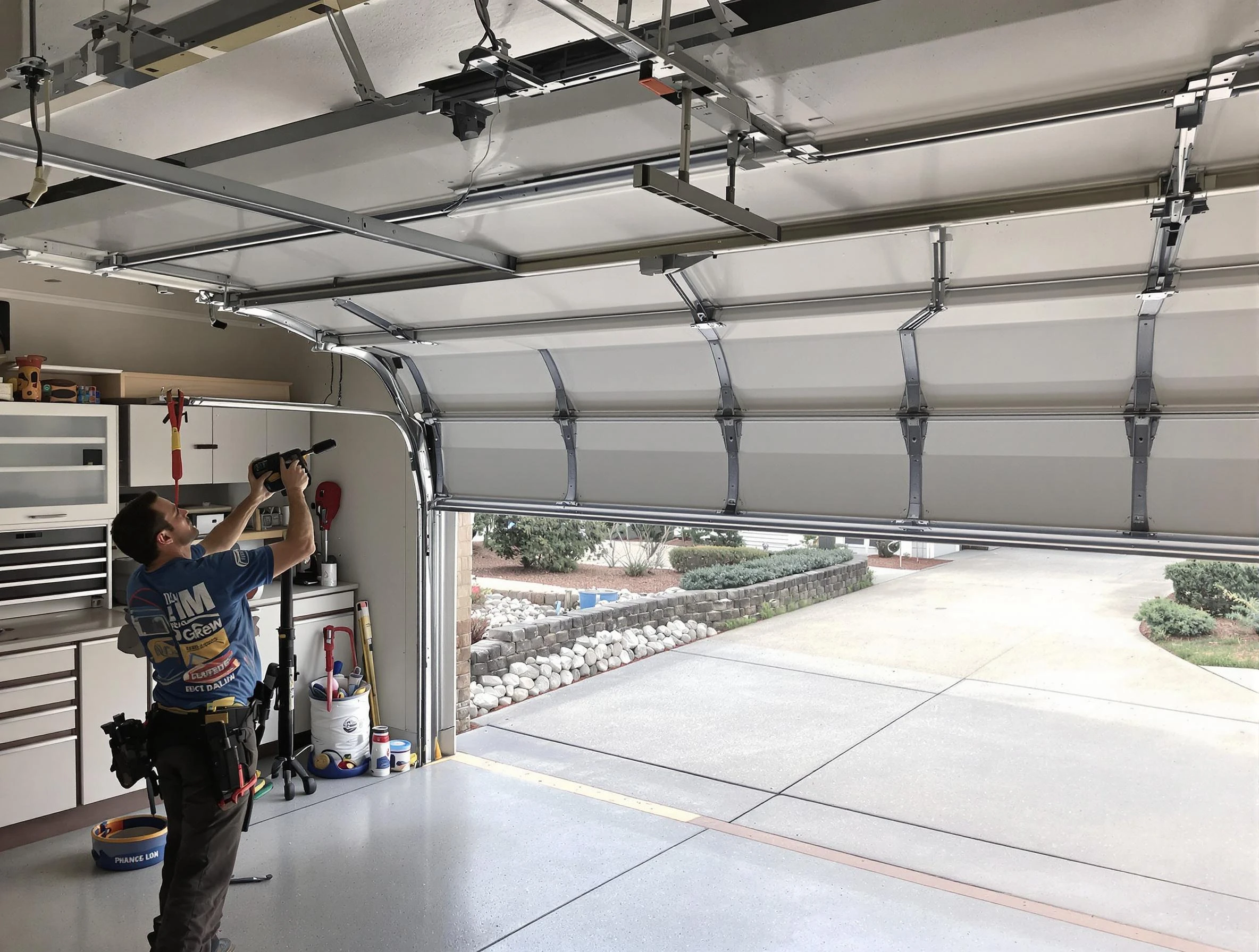 Garage door track repair service by North Druid Hills Garage Door Repair in North Druid Hills